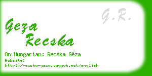 geza recska business card